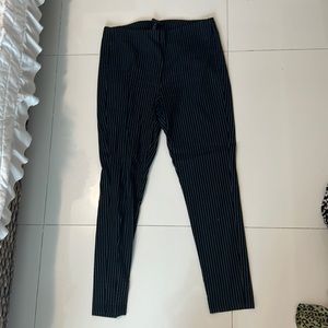 Pin-striped stretchy work pants